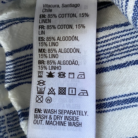 Roxy Oceanside Stripe Flared Linen Pants M NWT - Picture 8 of 16